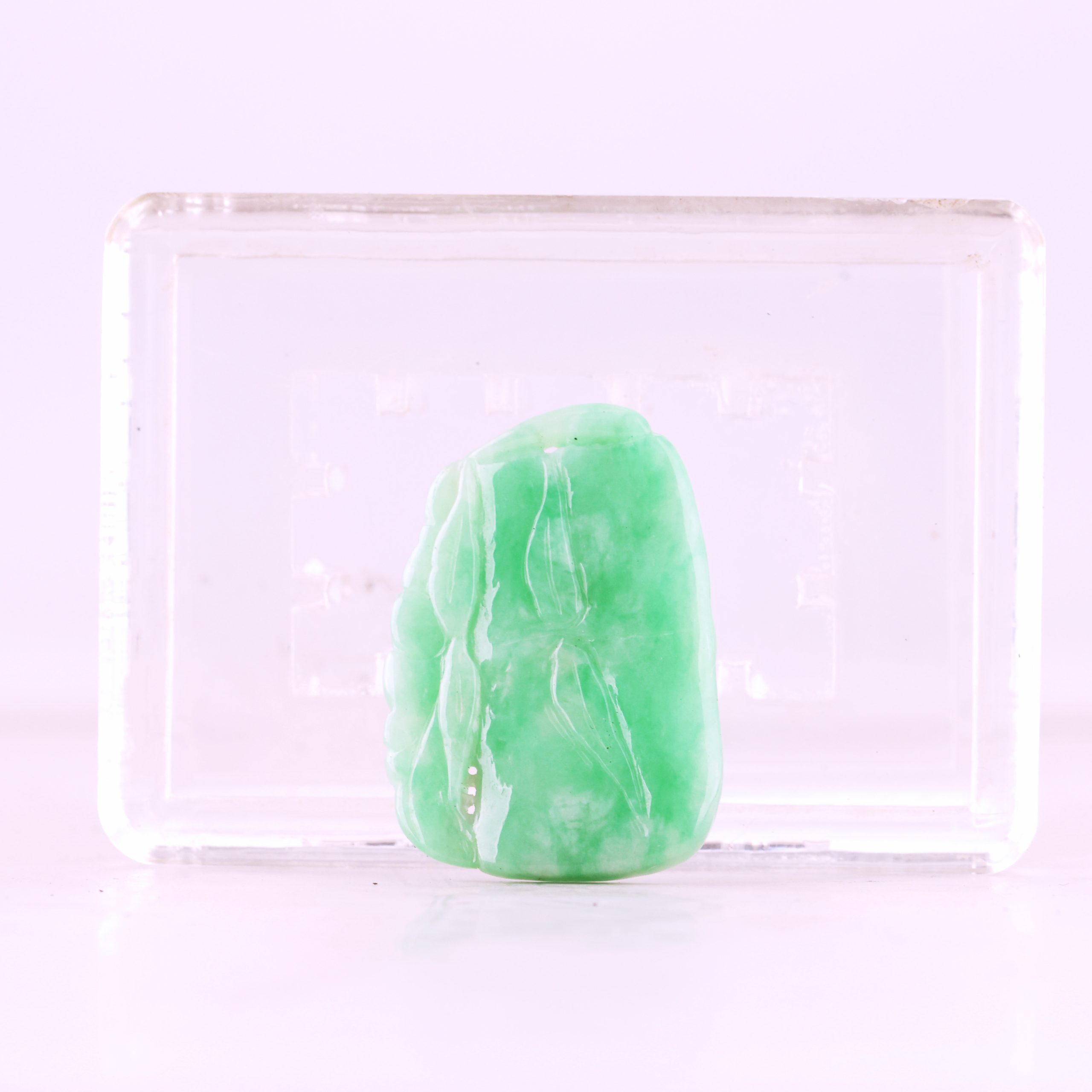 翡翠收藏 滿綠翡翠竹節吊墜